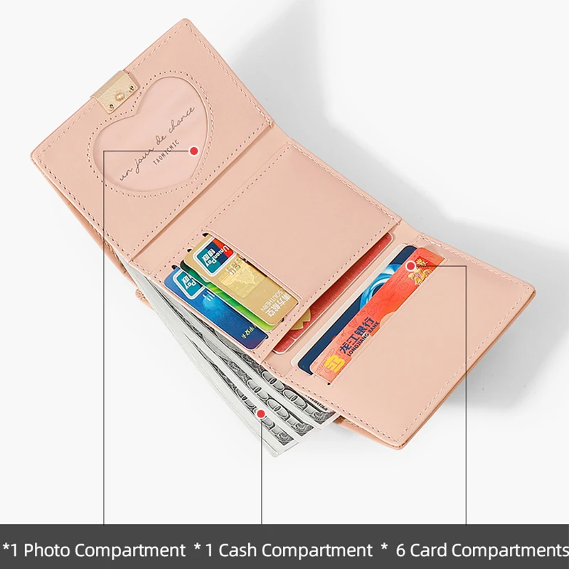 Клатч женский компактный с застежкой кошелек для мелочи из искусственной кожи -