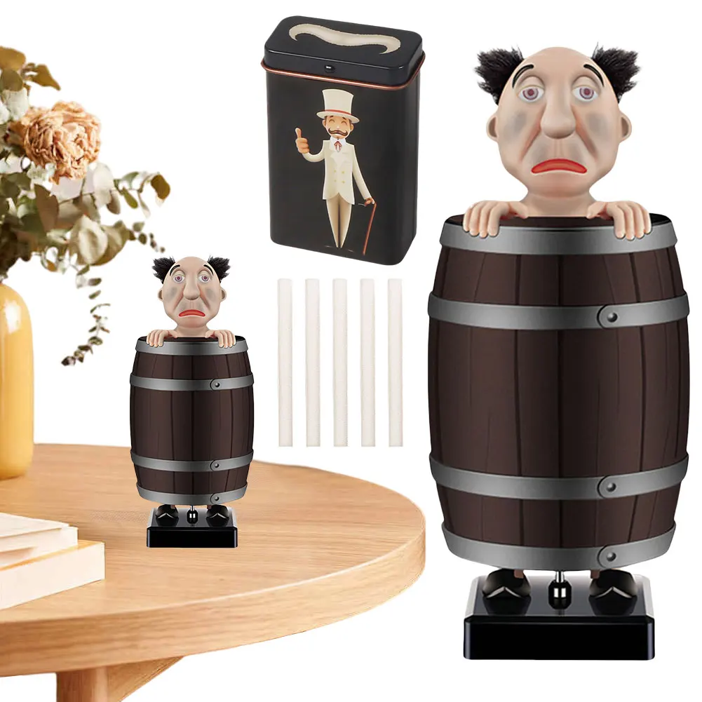 Диспенсер для сигарет Санта-Клаус в деревянной бочонке креативная пародия