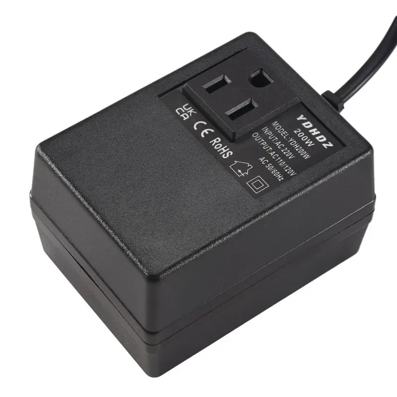 Фото ABKQ-1 PCS 200W Преобразователь напряжения 220В в 110В, понижающий трансформатор для путешествий, с вилкой стандарта США №2