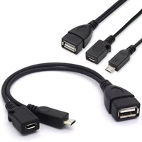 1 in 2 otg micro usb host power y splitter usb adapter to mirco 5 pin male female cable durable micro usb otg cable