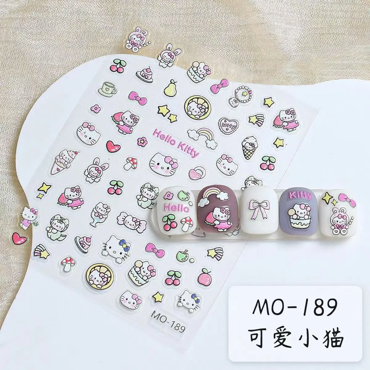 1 лист стикер для ногтей Hello Kitty