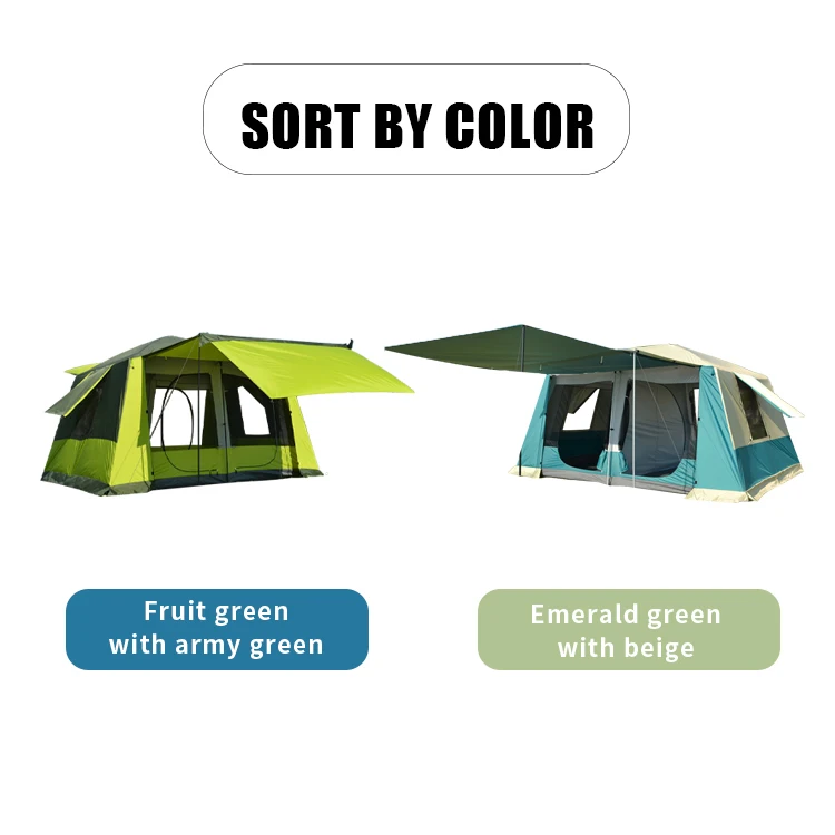 

Hot sale 10 Person High quality large space portable family tent waterproof camping outdoor tent