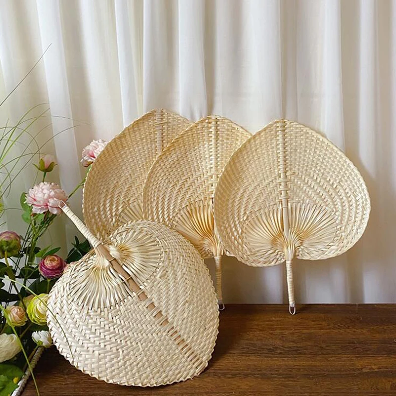 

Handmade Straw Woven Fans Craft Summer Cooling Fan Mosquito Repellent Manual Straw Hand Fan Bamboo Home Decoration