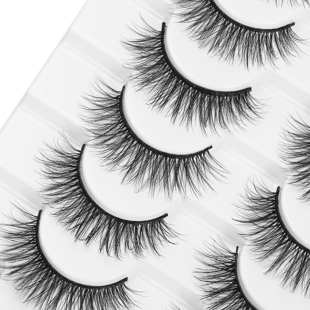 

8 Pairs 3D Mink False Eyelashes Wispies Fluffy Long Natural Full Volume Thick Multilayered Effect Lashes Extension Cruelty-free