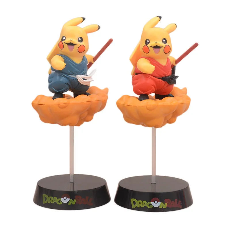 

18cm Anime Pokémon Figure Dragon Ball Son Goku Somersault Cloud Pikachu Cosplay Action Figure Collection Model Toy Ornament Gift