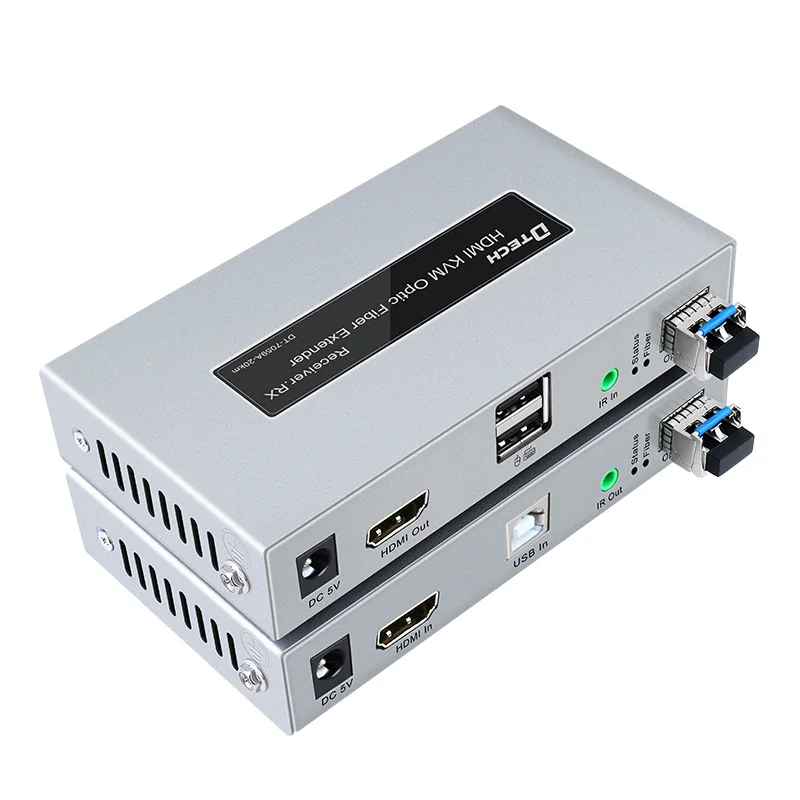 

Long-distance lossless 1080p HD 4k transmission support RX TX for large-screen advertising wall 20KM usb kvm hdmi extender