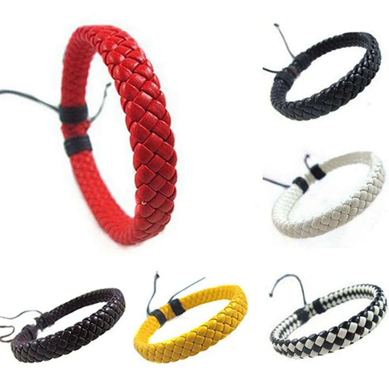 

1Pcs Fashion Braided Leather Bracelet Bangle Male Accessories