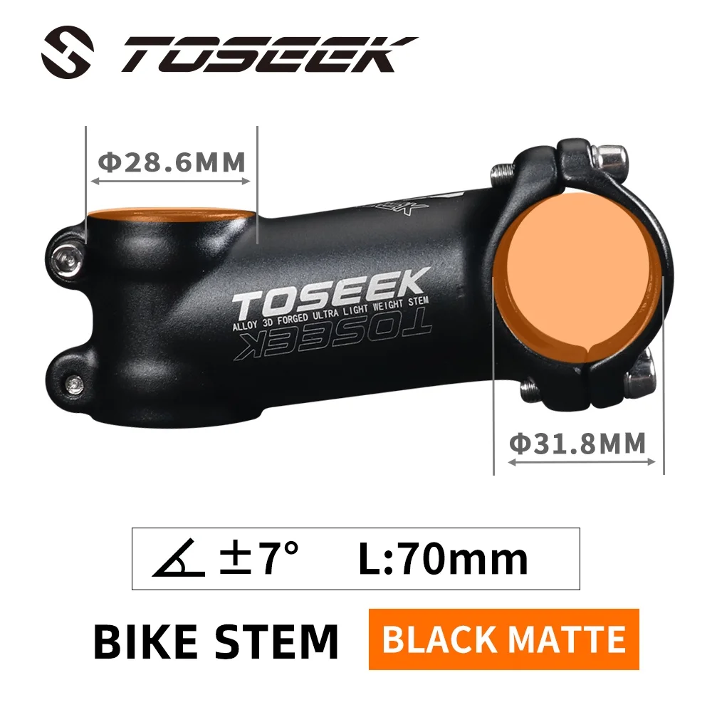 

TOSEEK Ultralight Bicycle Handlebar Stem 7 Degree Mtb Stem 45mm Power Mtb 31.8mm Aluminum Spare Parts For Bicycle