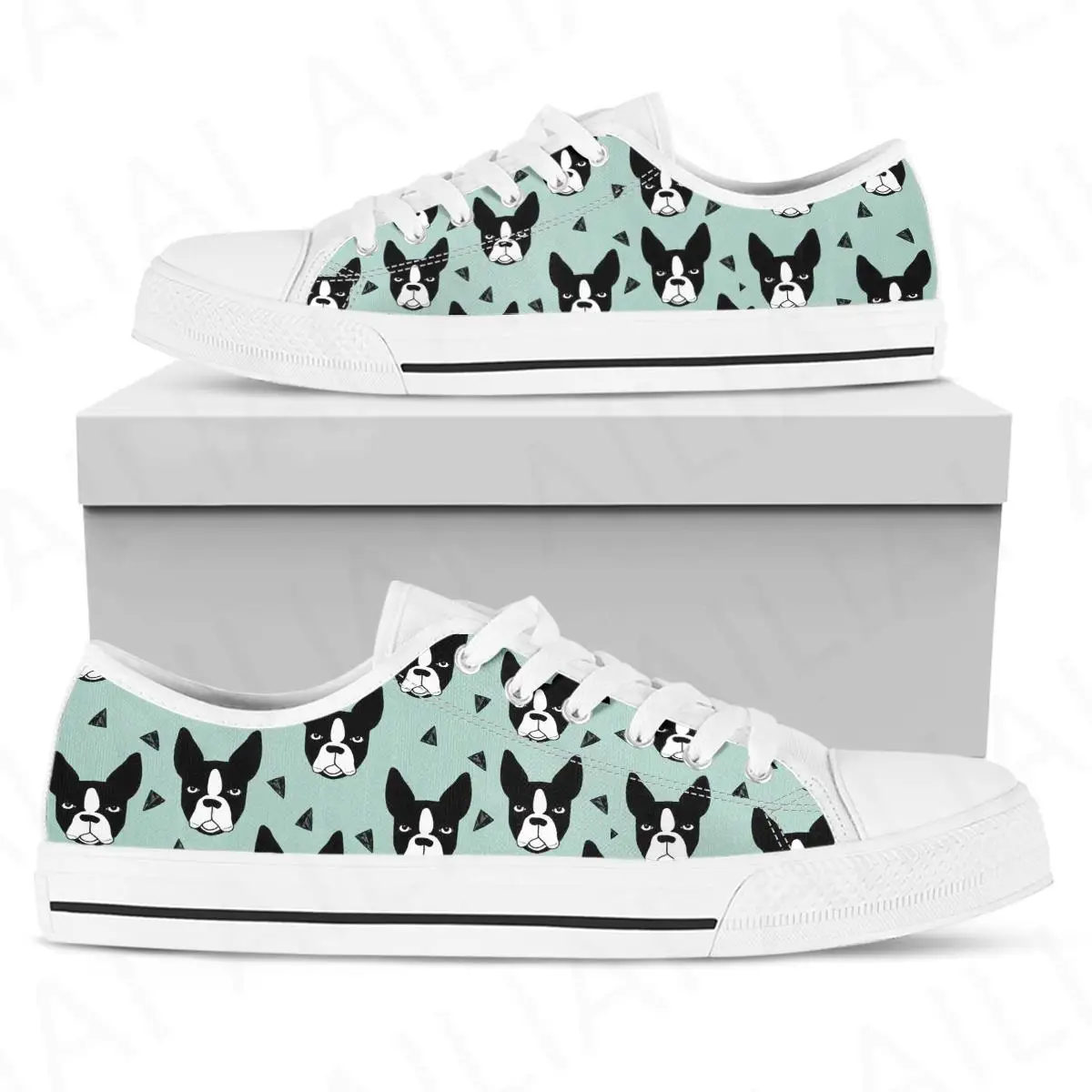 

ELVISWORDS Boston Terrier Printed Comfortable Lace-Up Espadrilles Pet Dog Needs Custom Casual Shoes Dog Lover Gifts Zapatos