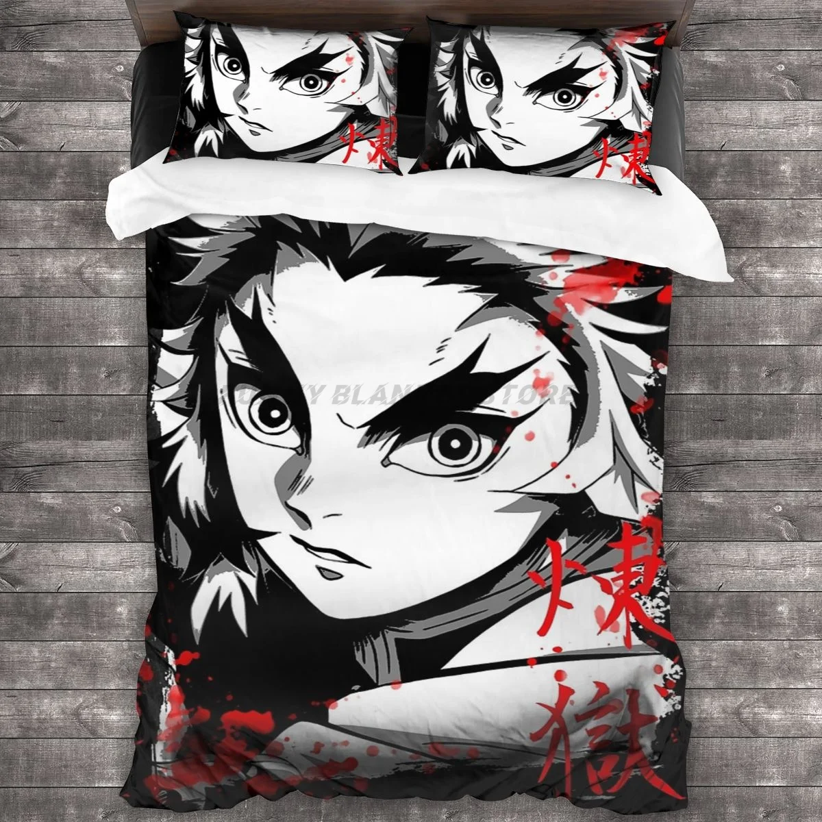 

Kimetsu No Yaiba - Rengoku Kyoujurou Bedding Set Duvet Cover Pillowcases Comforter Bedding Sets Bedclothes