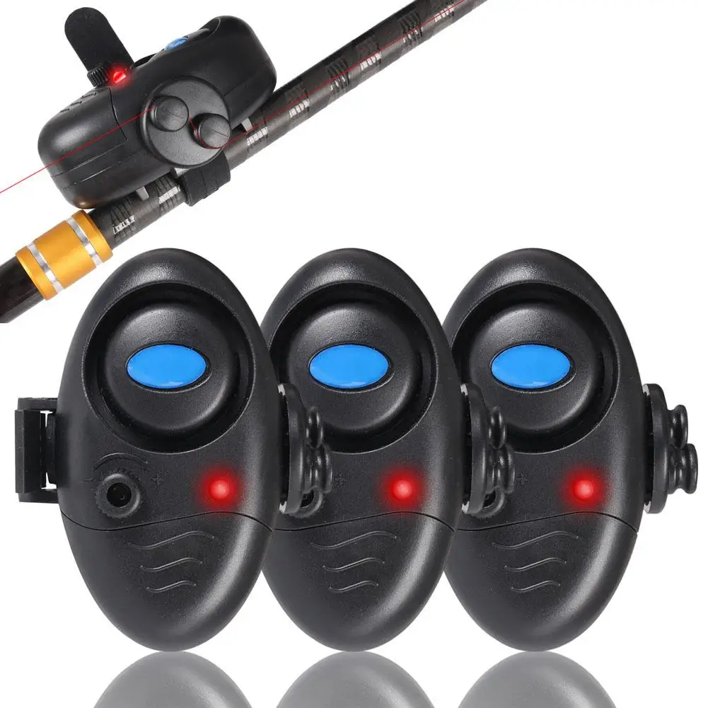 

3pcs Fishing Bite Alarm Adjustable Sound Volume Electronic Fish Rod Bait Alert Indicator Fishing Gear Supplies
