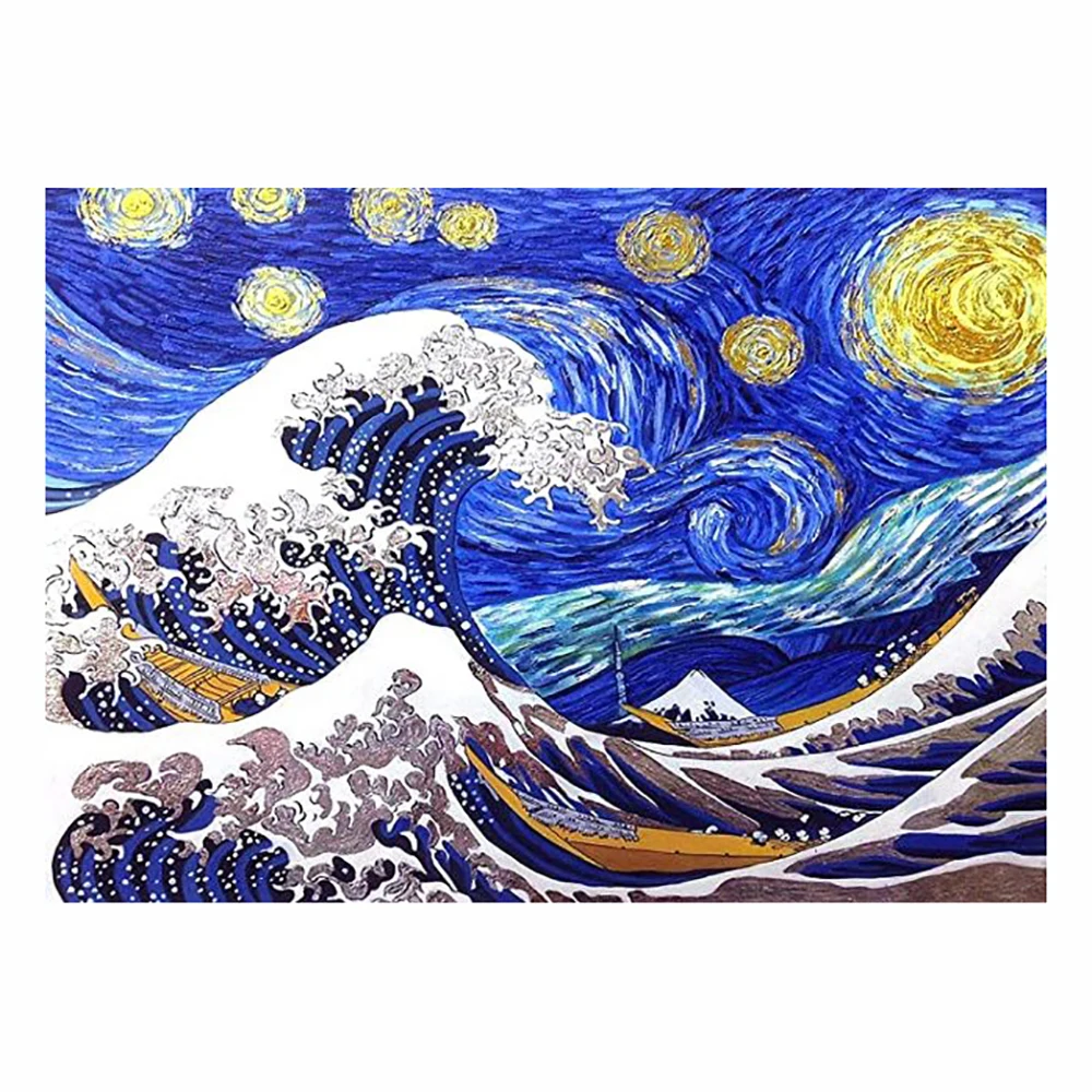 

5D DIY Diamond Painting Waves and Starry Sky Square/Round Rhinestone Hobby Crafts Mosaic Handmade Gifts Cross Stitch Home Decor