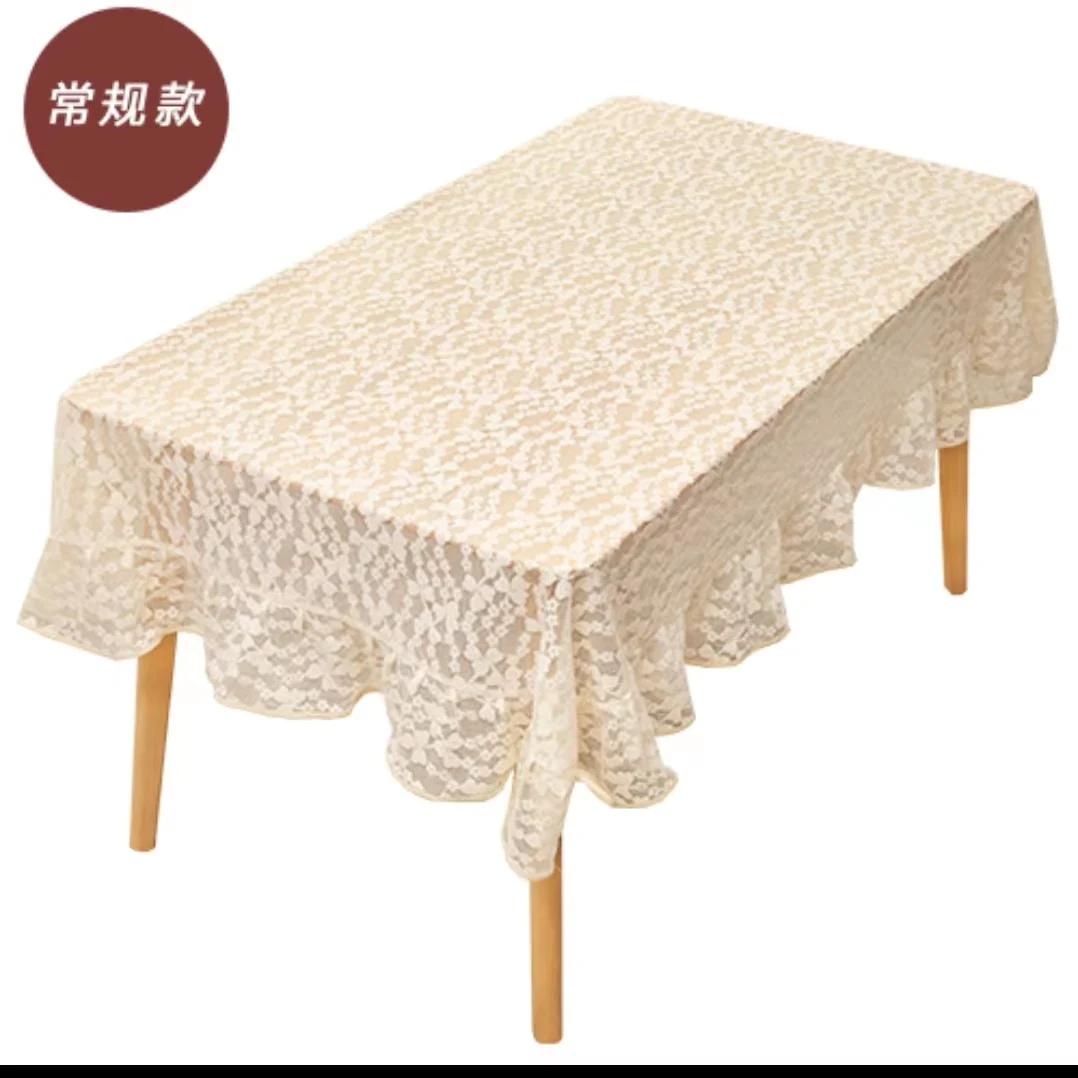 

Tablecloth hollow lace cloth art light luxury Nordic pastoral rectangular tea table dresser porch decoration cover towel