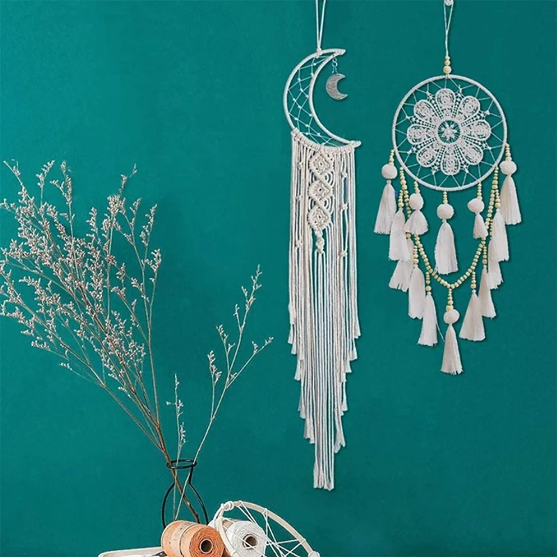 Набор макраме для ловца снов комплект взрослых ловушка металлический круг луна