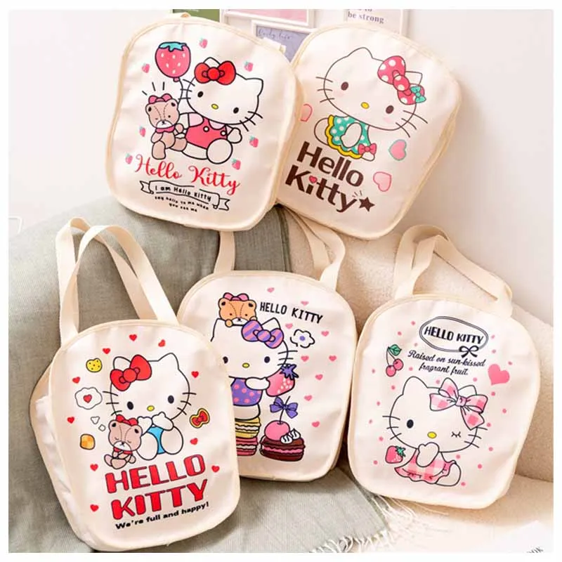 

Sanrios симпатичная мультяшная сумка HelloKittys для бутылки с водой Аниме Фигурка Kawaii портативная Холщовая Сумка для хранения сумка на плечо для девушек