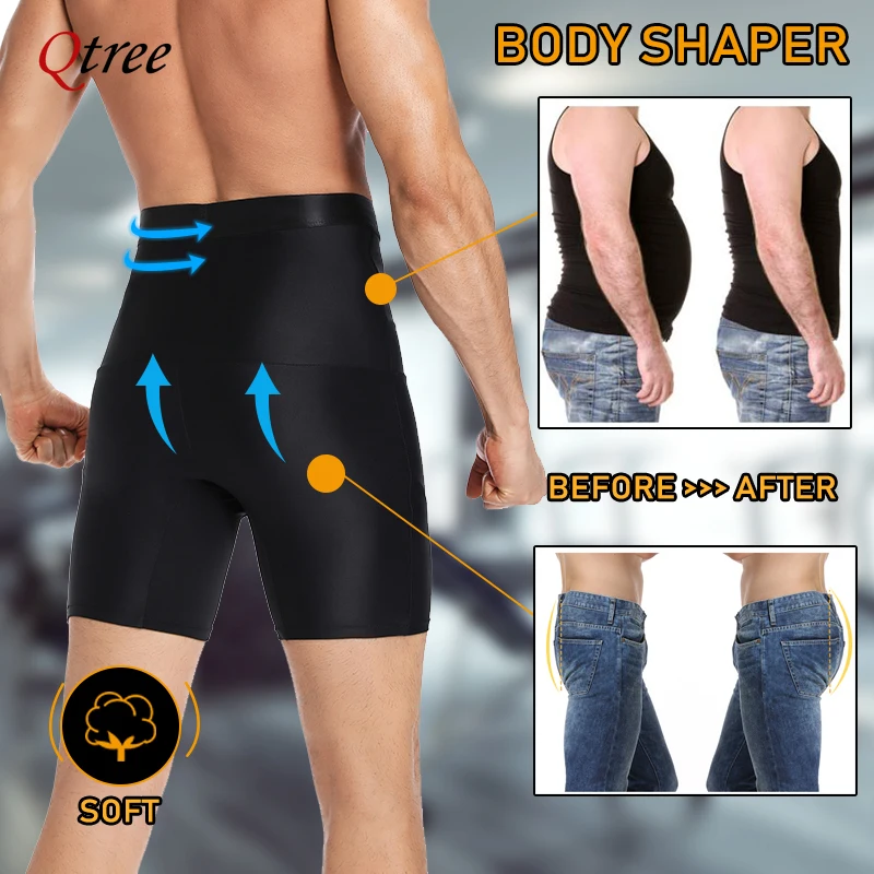 Mens Waist Trainer Shapewear Shorts Tummy Shaper High Waist Body Shaper Control Belly Underwear Girdle Abdomen Compression Panty