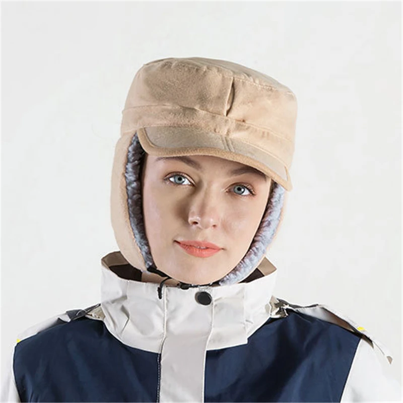 Winter Women's Warm Trend Lei Feng Hat Men's New Plush Thickening Ear Protection Outdoor Hiking Riding Ski Sports Military Cap