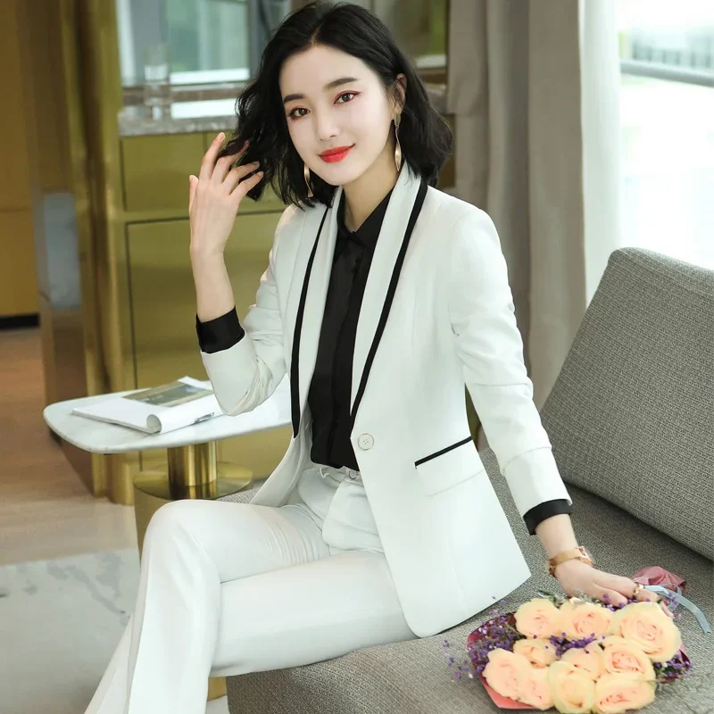 Элегантный женский серый костюм В президентском стиле Осень/Зима модный