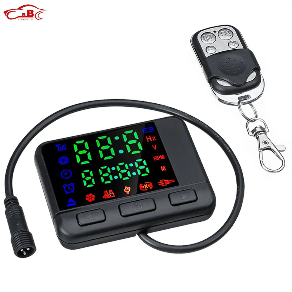 

12V 27A Universal Diesels Air Heater LCD Monitor Switch + 4 Buttons Remote Control For Car Truck Diesels Air Heater Parking Cont