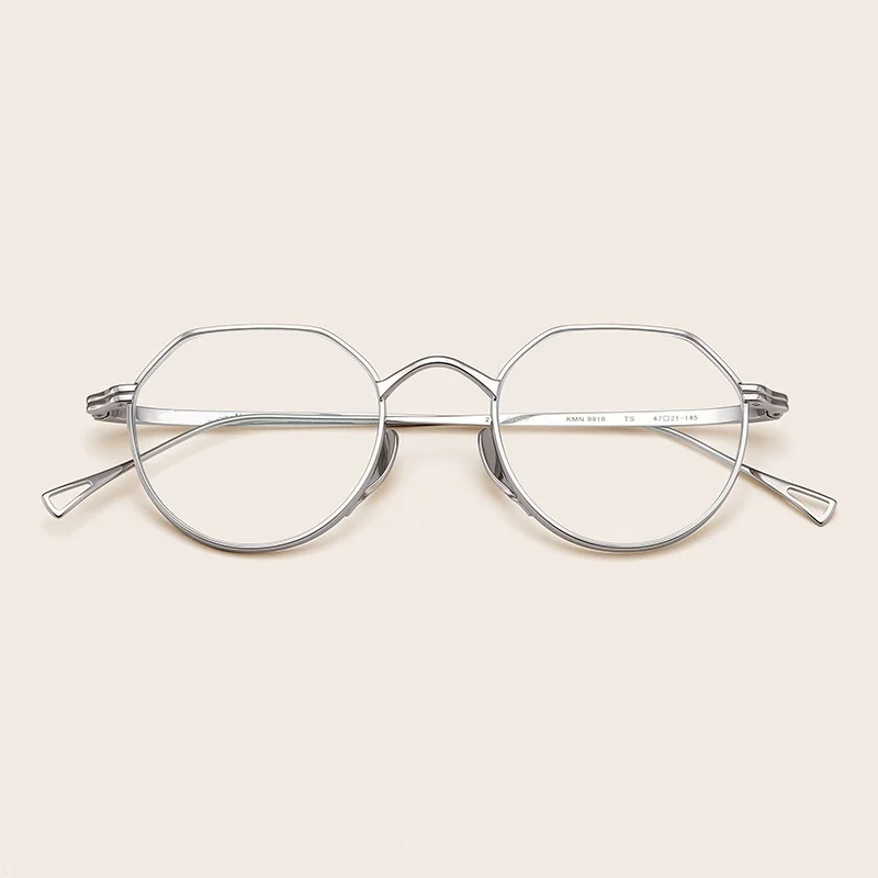 Японские очки ручной работы из чистого титана оправа для мужчин многоугольные