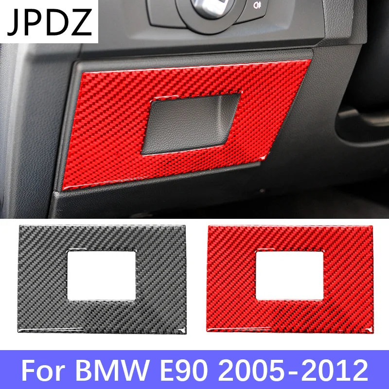 

1 pcs Carbon Fiber Car Storage Box Toolbox Decoration Panel Cover Sticker Trim For BMW 3 Series E90 2005-2012 car accessories