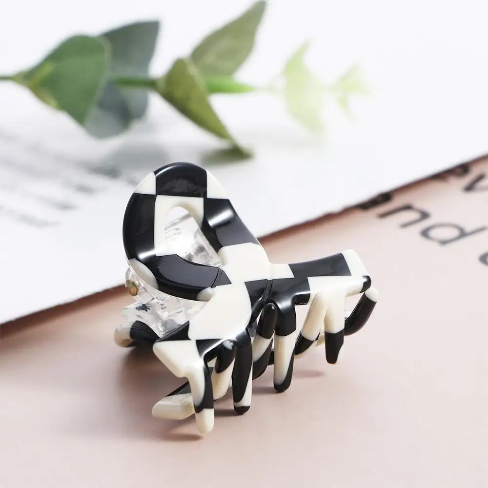 Детская Геометрическая заколка из ацетата с крестом шахматная доска женские