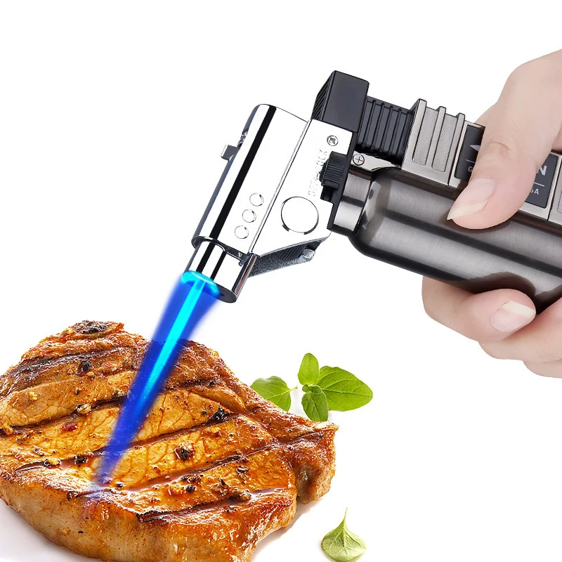 

Metal Double Fire Windproof Lighter Inflatable Lighter Straight Flush Airbrush Cigar Windproof Lighter Smoking Accessories