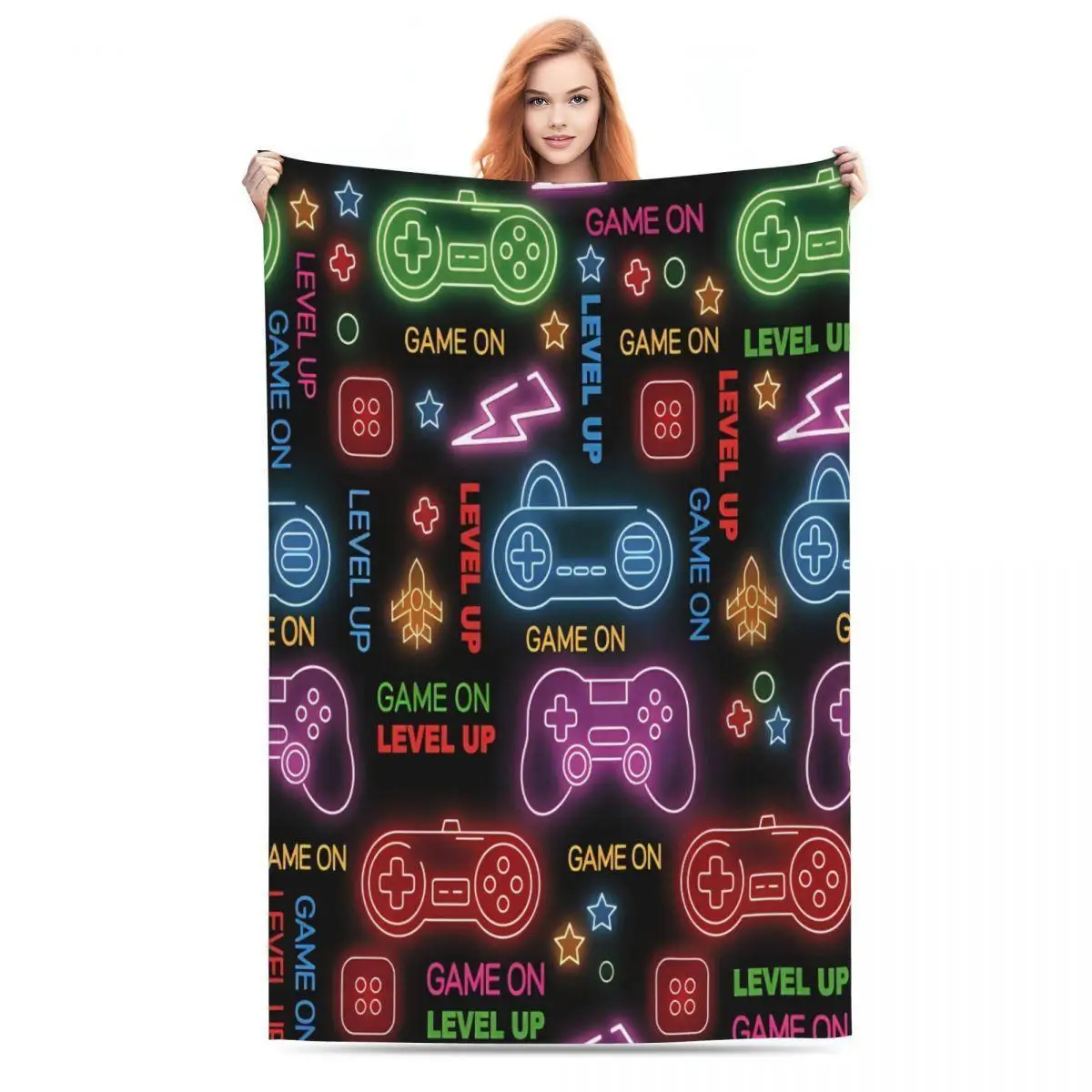 Уютное одеяло с игровым контроллером — универсальное игровой тематикой для