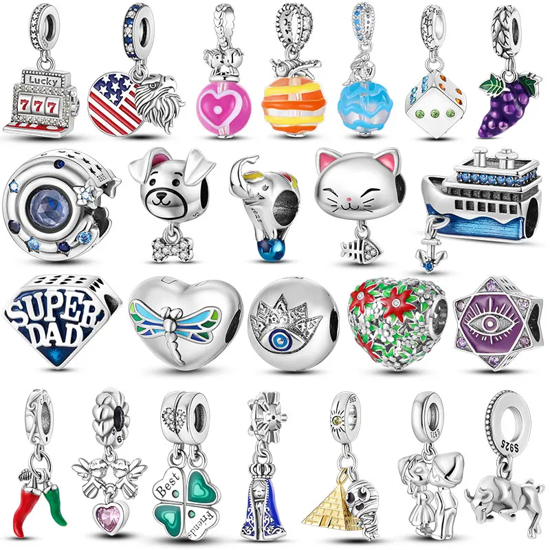 

Бусины из серебра 925 пробы с шестигранным ушком женские, подходят для оригинального браслета и обруча 3 мм, бижутерия в подарок на день рожде...