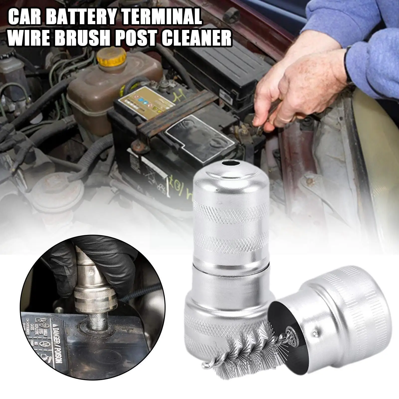 

Auto Car Battery Brush Wash Cleaning Tools Car Battery Post Bottle Brush Tools F3L2 Terminal Wire Head Dirt Battery Cleaner E3C2