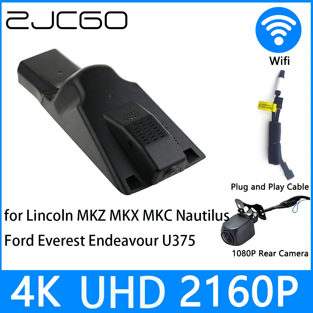 

ZJCGO Dash Cam 4K UHD 2160P Car Video Recorder DVR Night Vision for Lincoln MKZ MKX MKC Nautilus Ford Everest Endeavour U375