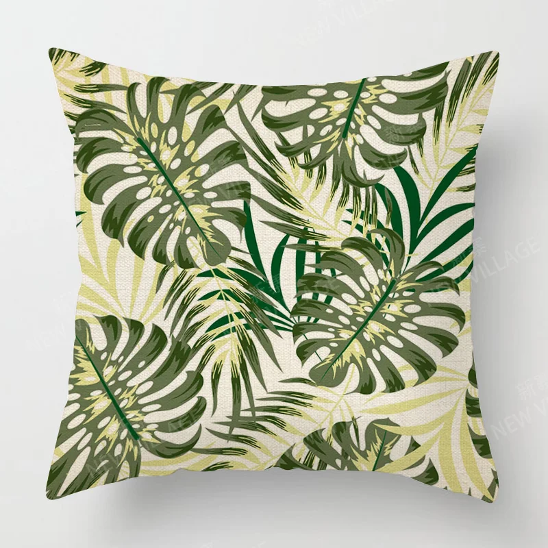 Декоративные подушки с принтом растениями, полиэстер/хлопок, разные размеры