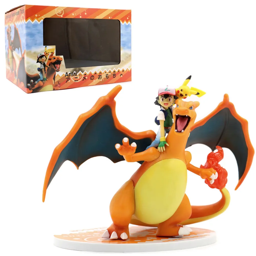 

17cm Pokemon Anime Ash Ketchum Pikachu Charizard Gift Box PVC Pocket Monsters Action Figure Model Toys Doll Kids Christmas Gifts