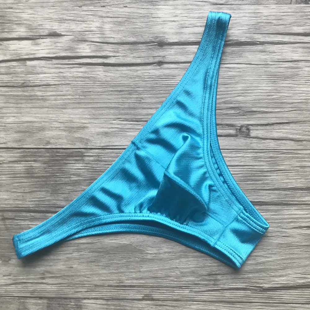

Fashion Men Brief Thong Sexy Bikini Trunks Solid Color Men Sexy Thong G-String Mini Panties Gay Lingerie T-Back Underwear