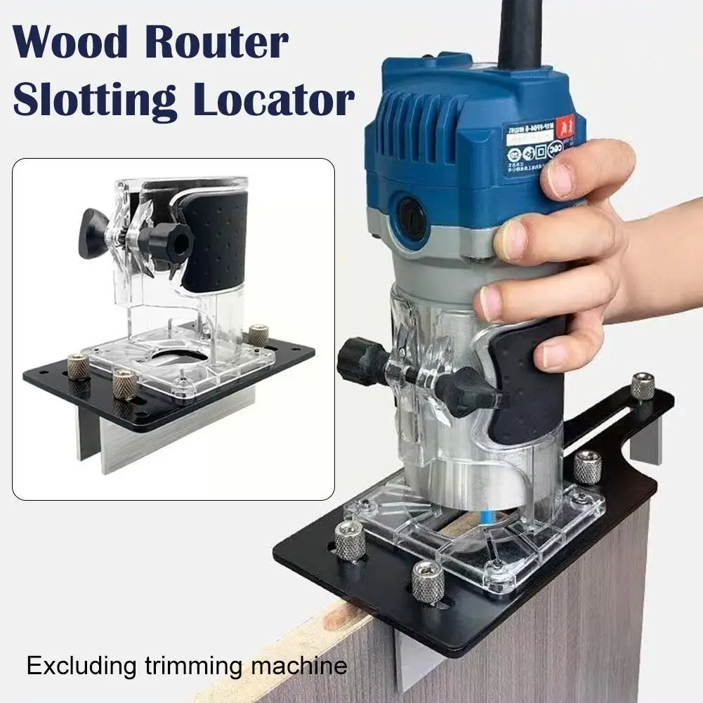 

Woodworking Slotting Locator Compact Router Trimming Machine 2 in 1 Invisible Fastener Punch Bracket for Wardrobe Cupboard G3U6