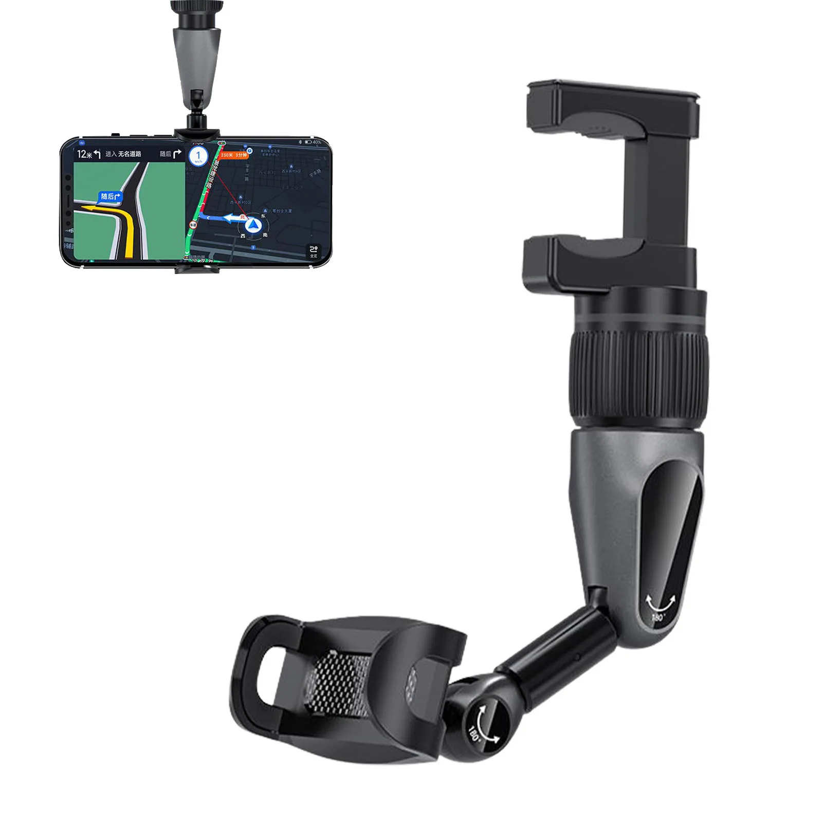 

Rearview Mirror Phone Holder For Car 360 Degrees Rotation Cellphone Mount Bracket Multi-purpose Adjustable Mobile Phone Cradle