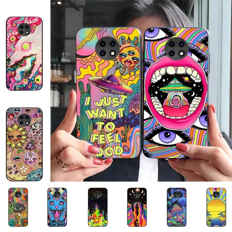 

Colourful Psychedelic Trippy Art Phone Case for Redmi 5 6 7 8 9 A 5plus K20 4X S2 GO 6 K30 pro funda