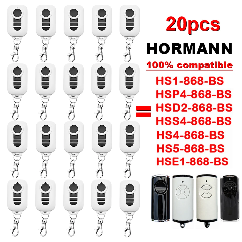 

20pieces HORMANN BiSecur Remote Control HORMANN HS1/4/5 HSE1 HSP4 HSS4 868 BS Garage Door Command Gate Opener 868.3mhz Key Chain