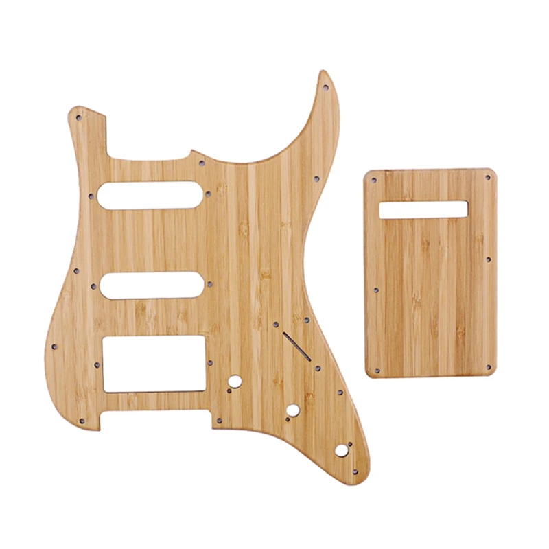 

17 Holes SSH Style Bamboo Pickguard and Tremolo Cavity Cover Back Plate Set