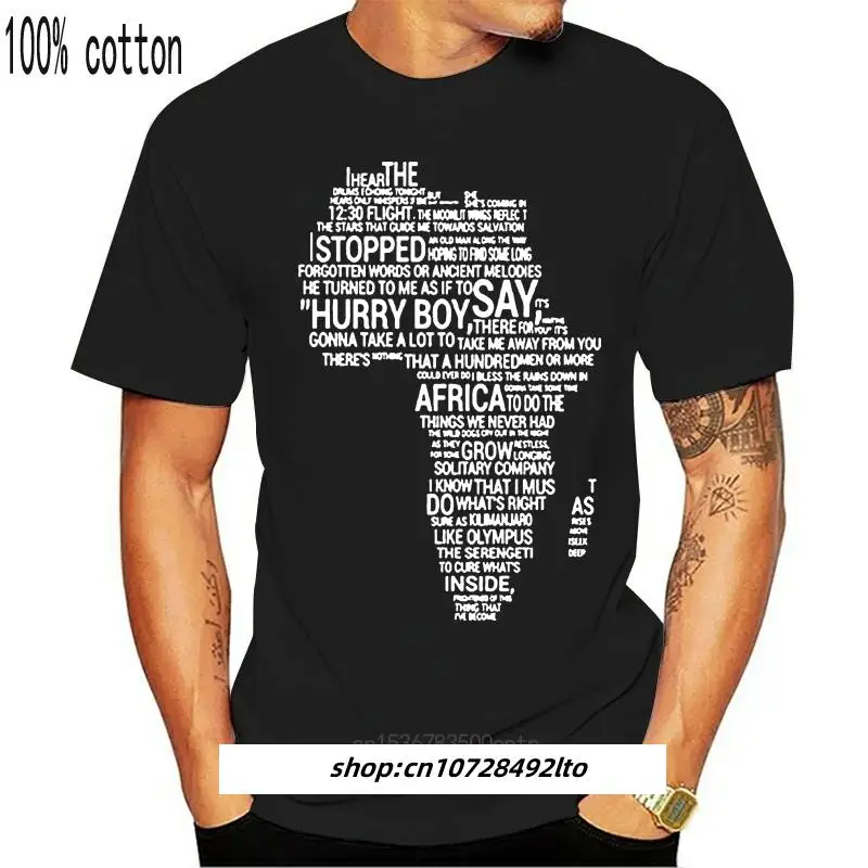 Kaus Toto Африка тулиссан I Bless The Rain Down Kaus Pria Katun Hitam Kaus Kasual Keren Kaus Pria Uniseks Fashion