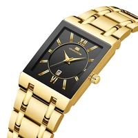 casual simple watch for men square gold male clock top brand luxury wristwatch business calendar waterproof clock reloj hombre p