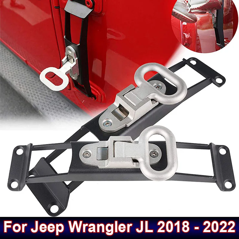 Car Exterior Door Hinge Folding Foot Pedal Peg Accessories For Jeep Wrangler JL 2018 - 2022 Rest Steps Climbing Kit
