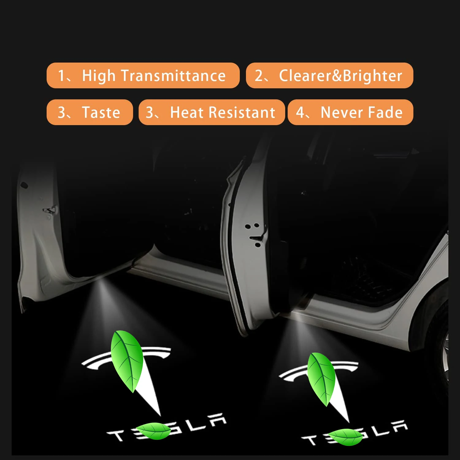 

Welcome Light for Tesla Model 3 S X Y Door Lamp Car Decoration Accessories Easy Install Door 3D Logo Shadow LED Light 2PCS