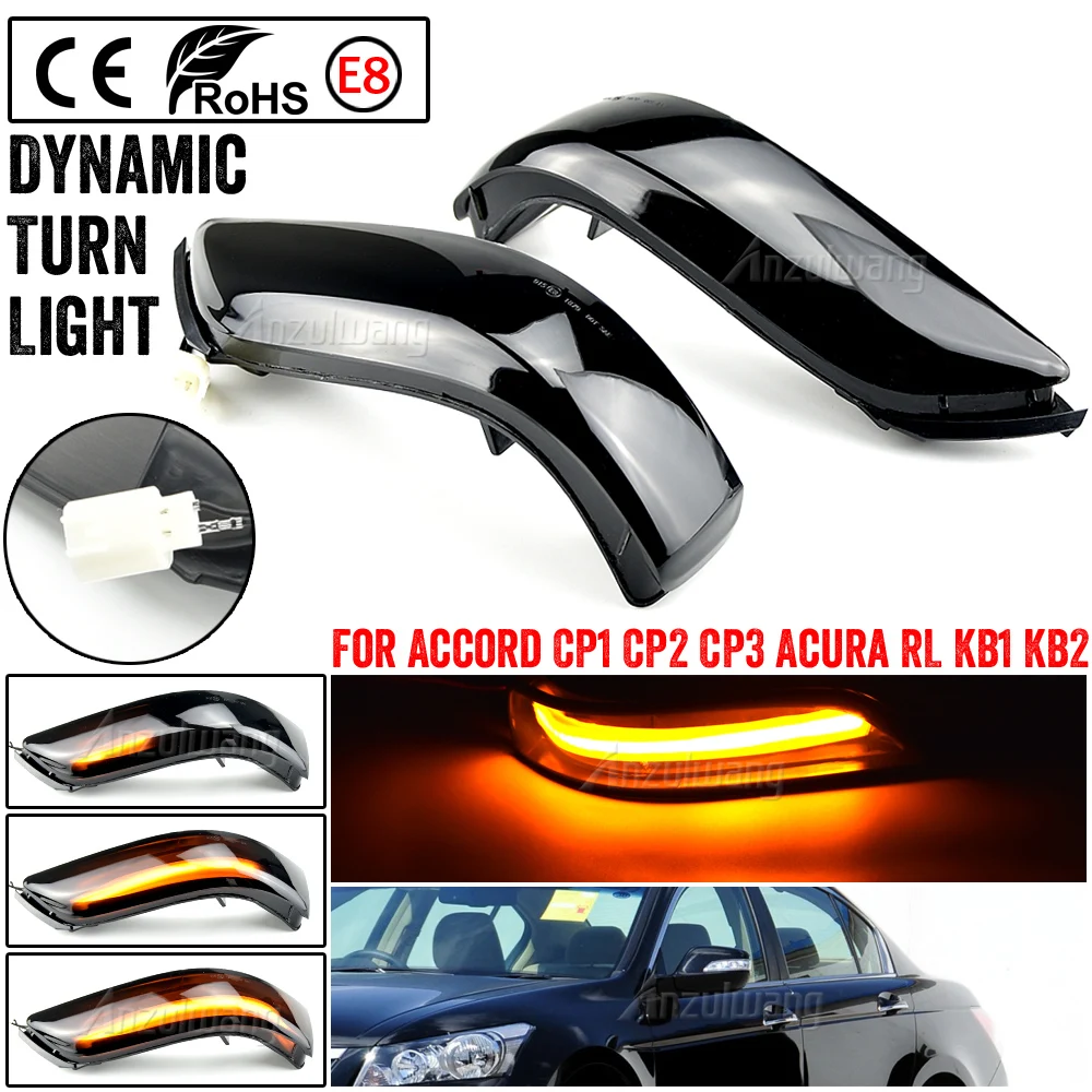 

For Honda Accord CP1/CP2/CP3 2008-2013 Acura RL (KB1/2) 2006-2009 LED Dynamic Blinker Turn Signal Side Mirror Sequential Light