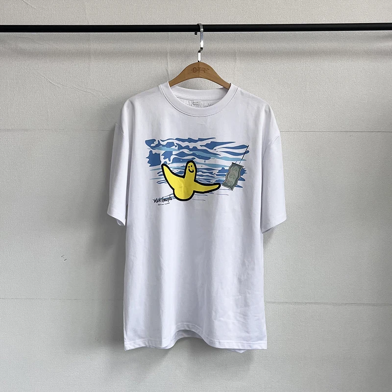 

MARKGONZALES T-shirts for Men and Women High Street Retro Skateboard Couple Short-sleeved Loose Classic Print Round Neck Tshirts