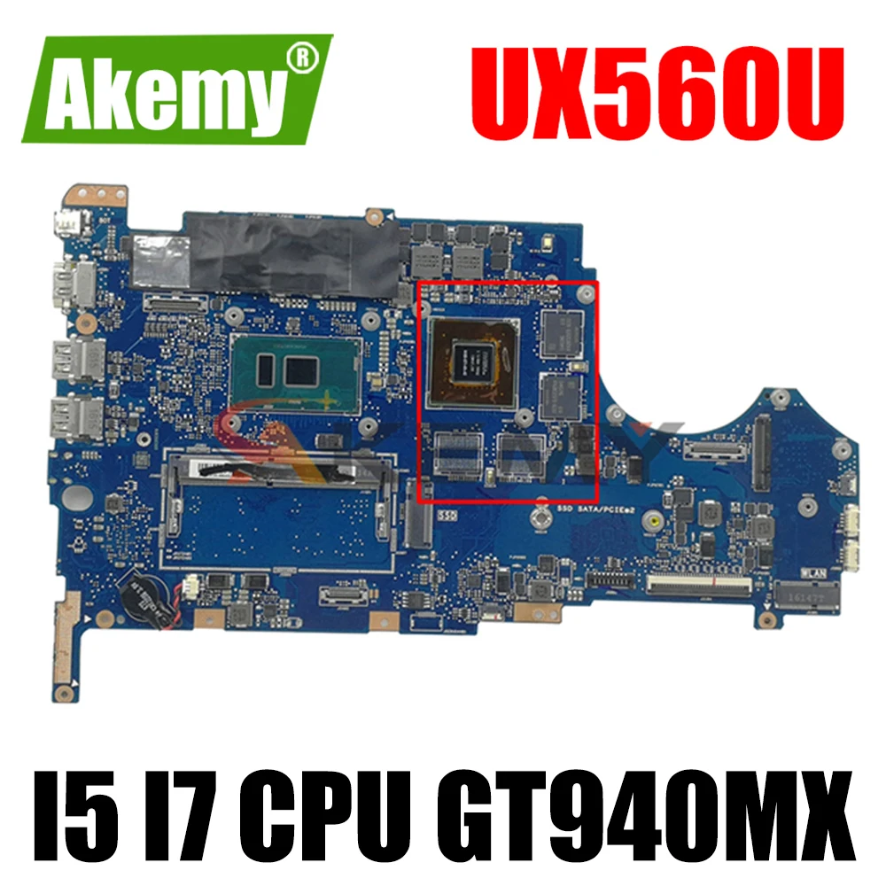 

Материнская плата Akem UX560UX для For Asus UX560U UX560UQK UX560UQ UX560UX Q534U Q534UX Q534UQ материнская плата I5-6200CPU 8G RAM GTX950M/2GB