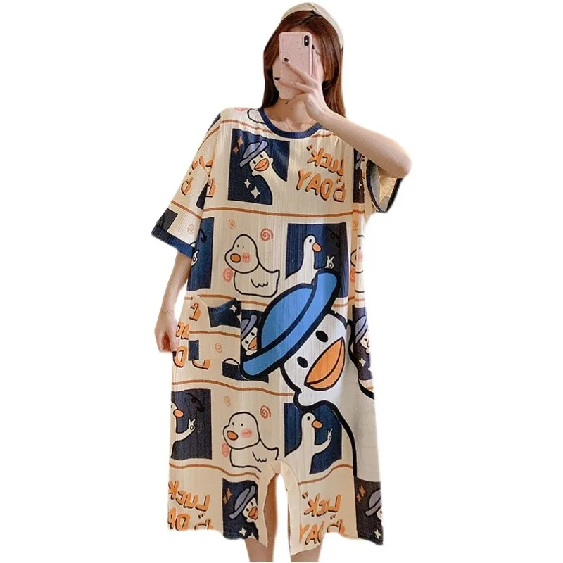 Onesie pajama for women Summer cotton nightdress female princess plus size short-sleeved jumpsuit