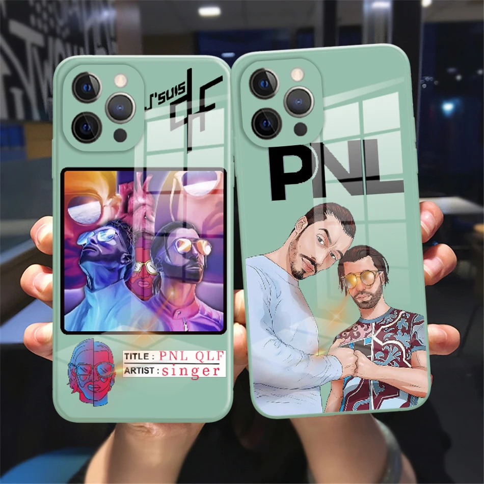 

Luxury PNL QLF rapper singer Phone Cover For iPhone 11 12 13 14 Pro Max X XR XS Max 14Plus 12 13 Mini Tempered Glass bumper Case