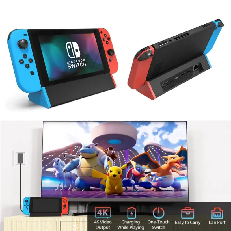 

Телевизионная док-станция RYRA для Nintendo Switch, OLED-переключатель, док-станция с 4K HDMI, гигабитный адаптер RJ45, USB-порт Type-C