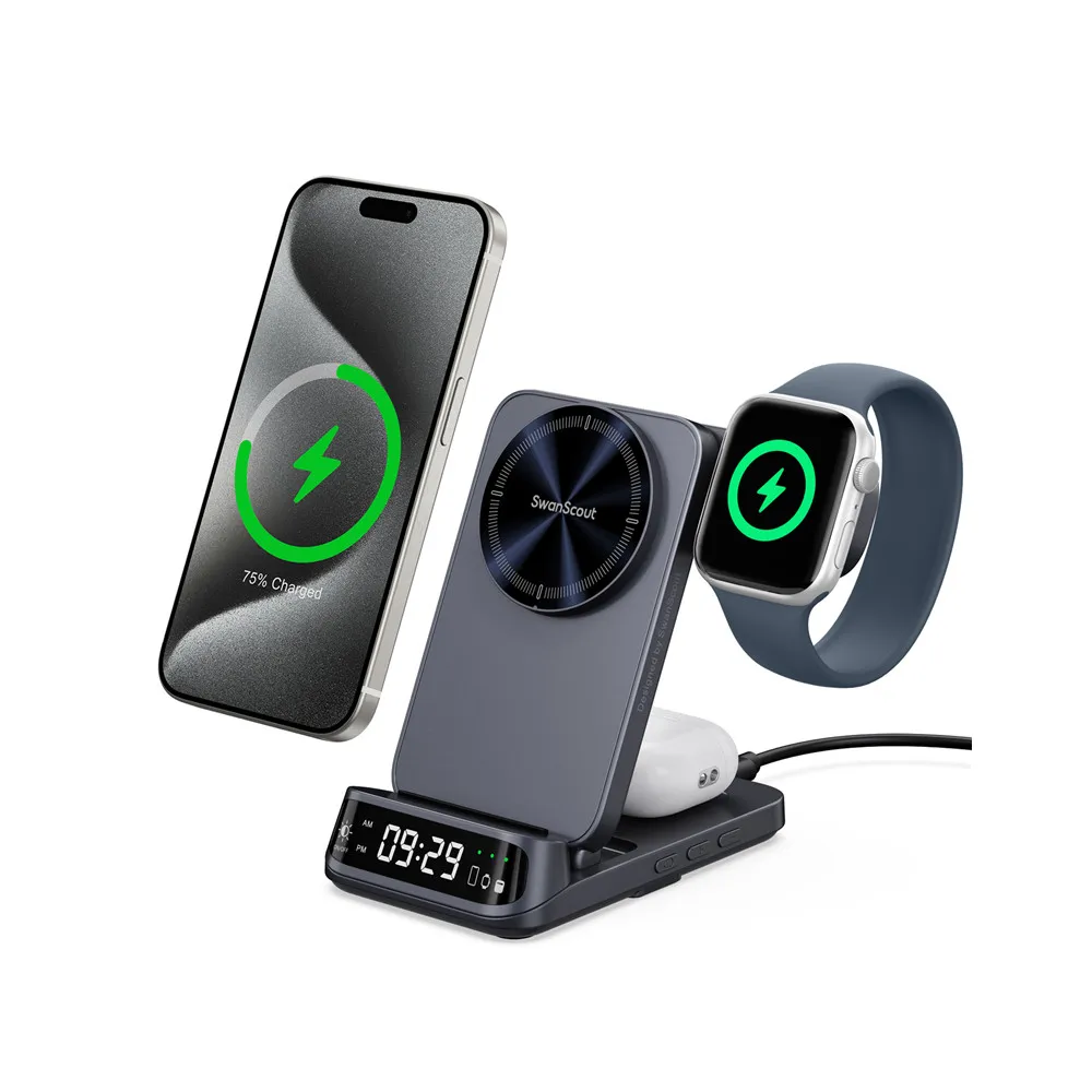 Беспроводное зарядное устройство SwanScout 708M для iPhone 16 15 14 13 12 магнитная зарядная